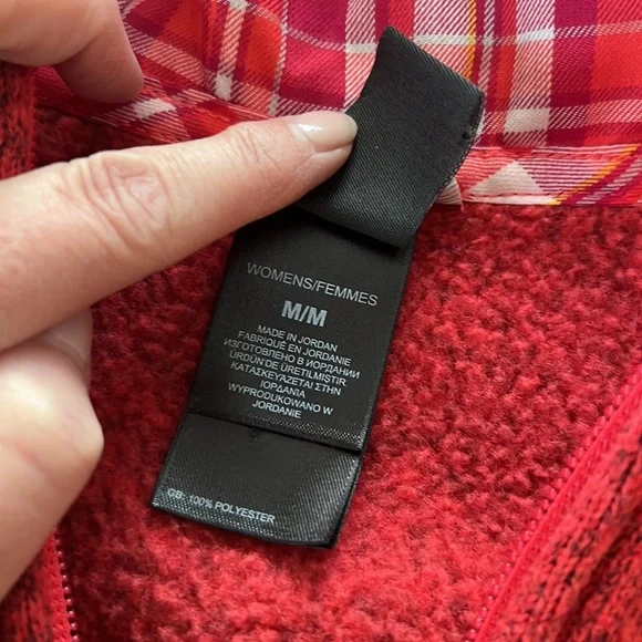 North Face Fleece Plaid Hooded Vest Medium - Picture 2 of 6